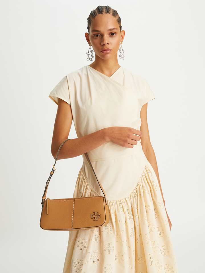 Tory Burch 134507 McGraw Wedge Shoulder Bag Tiramisu