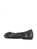 Tory Burch 32880 Minnie Travel Ballet With Metal Logo Soft Nappa Leather Black