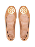 Tory Burch 32880 Minnie Travel Ballet With Metal Logo Soft Nappa Leather Royal Tan
