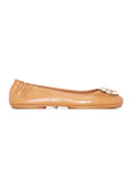 Tory Burch 32880 Minnie Travel Ballet With Metal Logo Soft Nappa Leather Royal Tan
