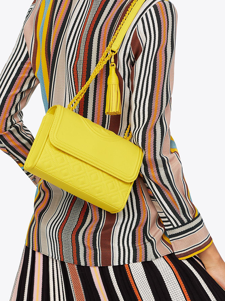   Tory-Burch-39927-Fleming-Small-Mate-Convertible-Yellow-Orchid-Balilene-onmodel