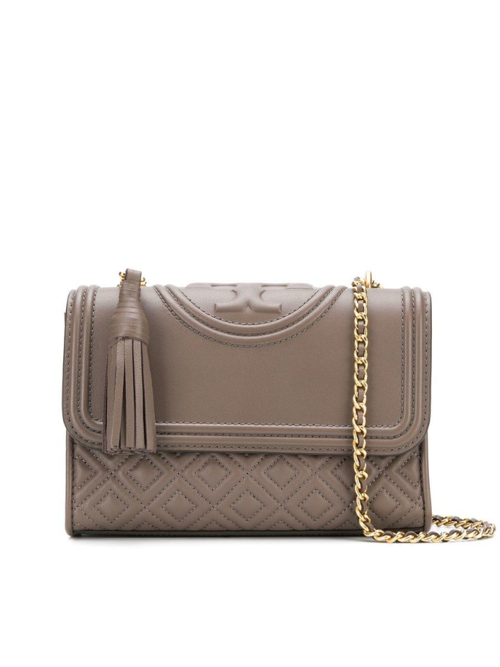 Tory Burch 43834 Fleming Small Convertible Shoulder Bag Silver Maple