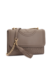 Tory Burch 43834 Fleming Small Convertible Shoulder Bag Silver Maple