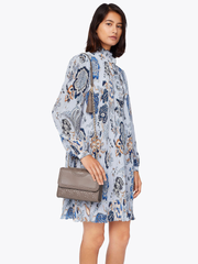 Tory Burch 43834 Fleming Small Convertible Shoulder Bag Silver Maple