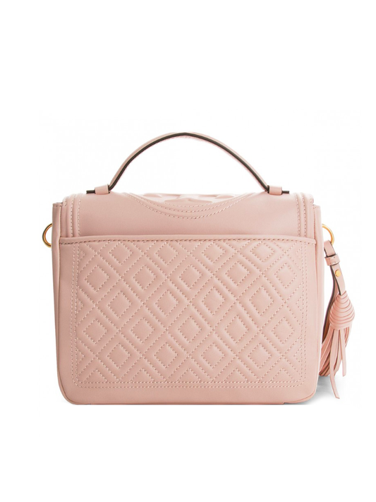Tory Burch 45147 Fleming Leather Top Handle Satchel Shell Pink