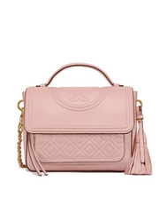 Tory Burch 45147 Fleming Leather Top Handle Satchel Shell Pink