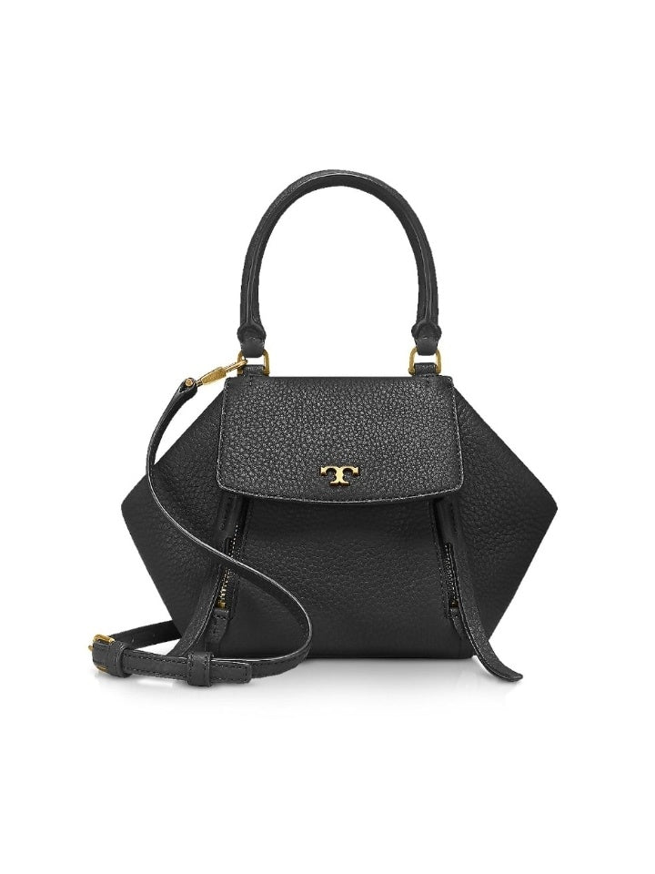 Tory Burch 49332 Half Moon Micro Satchel Black Balilene