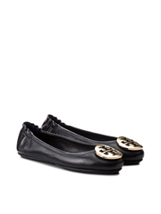    Tory-Burch-50393-Minnie-Travel-Ballet-With-Metal-Logo-Nappa-Black-Balilene-depan1