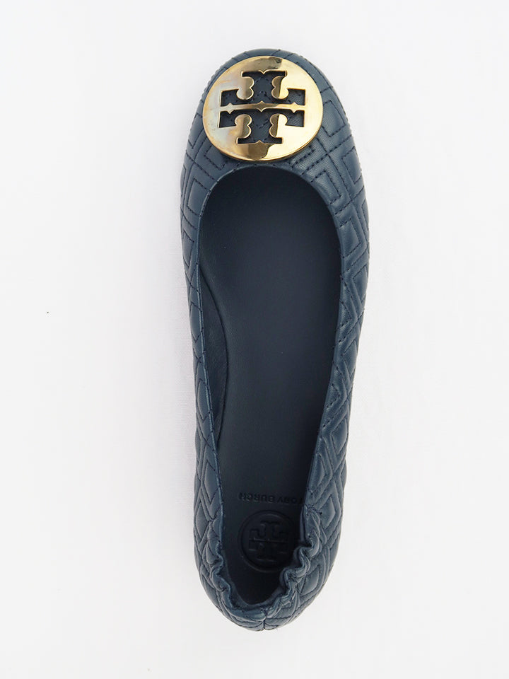 Tory Burch 50736 Quilted Minnie Ink Navy Size 6