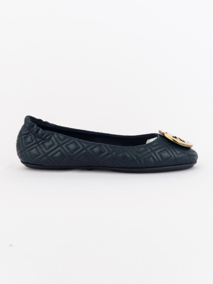 Tory Burch 50736 Quilted Minnie Ink Navy Size 6