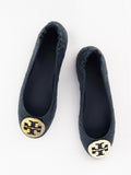 Tory Burch 50736 Quilted Minnie Ink Navy Size 6
