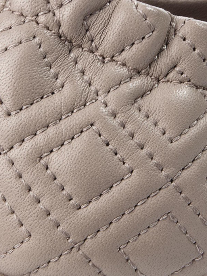 Tory Burch 50736 Quilted Minnie Nappa Leather Dust Storm/Gold