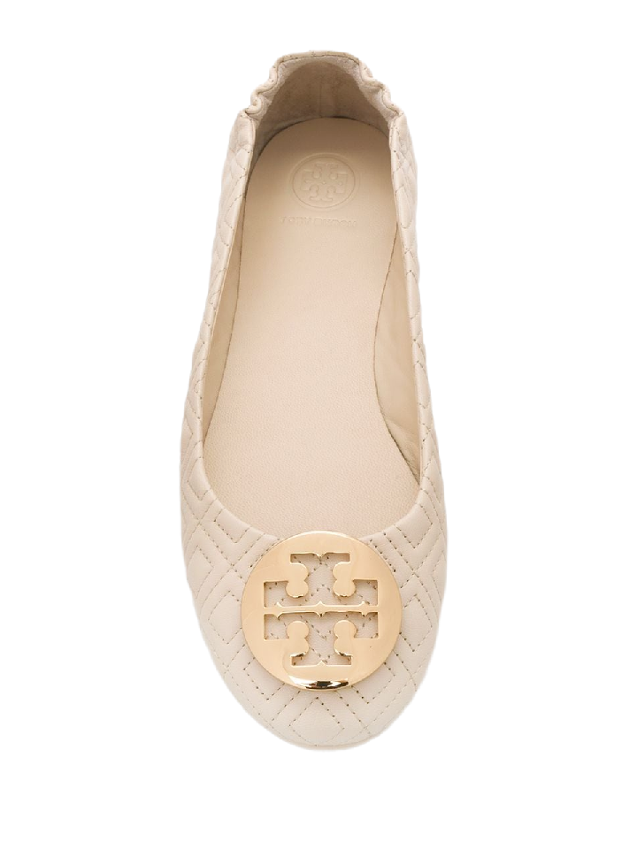 Tory Burch 50736 Quilted Minnie Nappa Leather New Cream Size 8