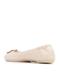 Tory Burch 50736 Quilted Minnie Nappa Leather New Cream Size 8
