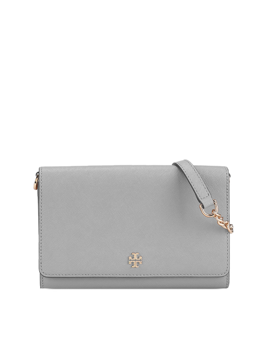 Tory-Burch-52899-Emerson-Chain-Wallet-French-Gray-Balilene-depan
