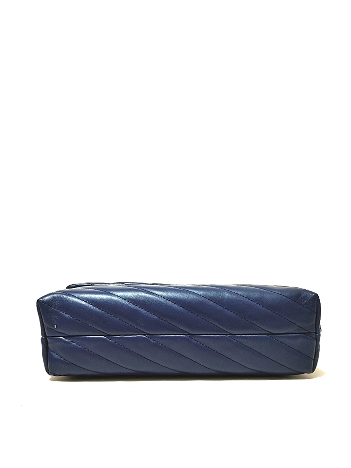 Tory Burch 53102 Kira Chevron Flap Shoulder Bag Royal Navy