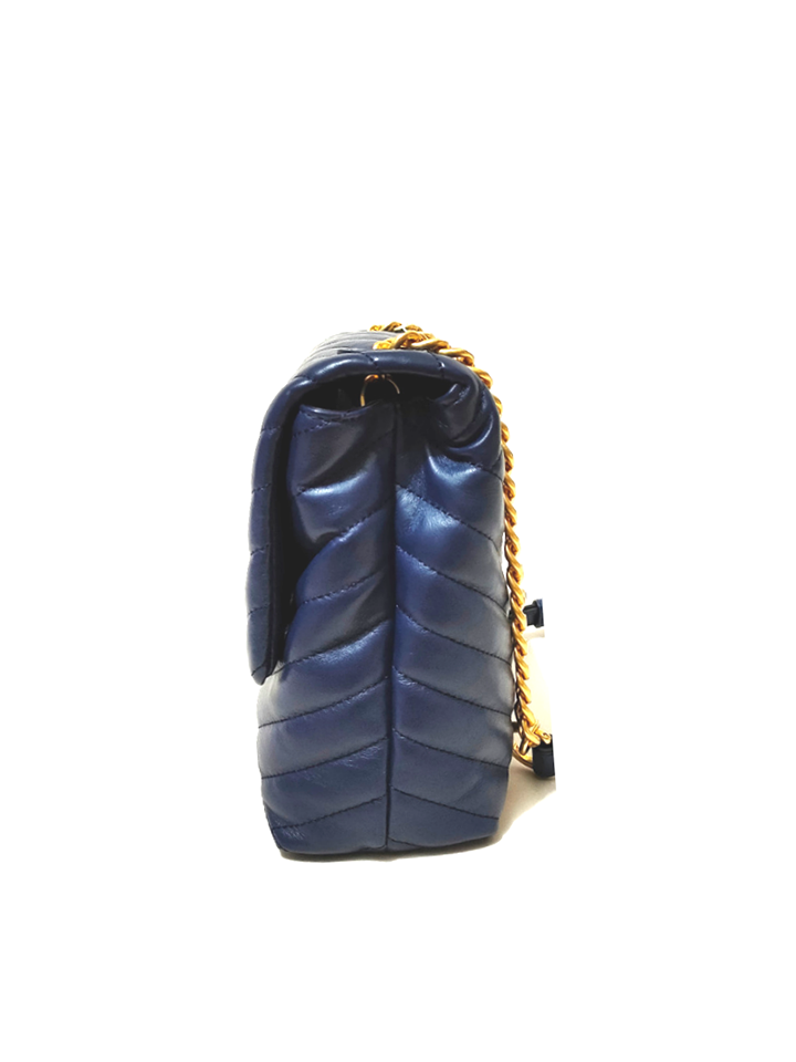 Tory Burch 53102 Kira Chevron Flap Shoulder Bag Royal Navy