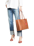 Tory Burch 53245 Perry Triple Compartment Tote Bag Light Umber
