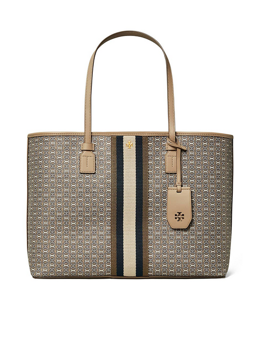 Tory Burch 53303 Gemini Link Canvas Tote Large Gray Heron