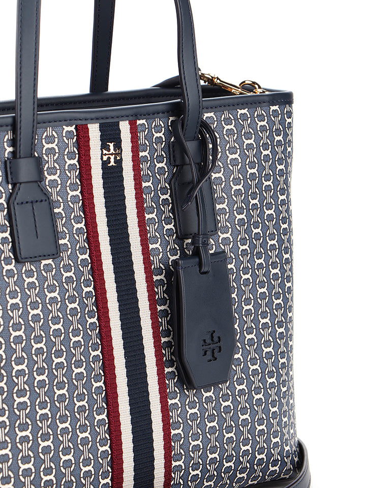 Tory Burch 53304 Gemini Link Canvas Small Tote Tory Navy – Balilene