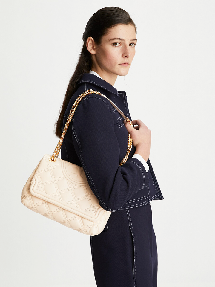 Tory Burch 56716 Fleming Soft Convertible Shoulder Bag New Cream