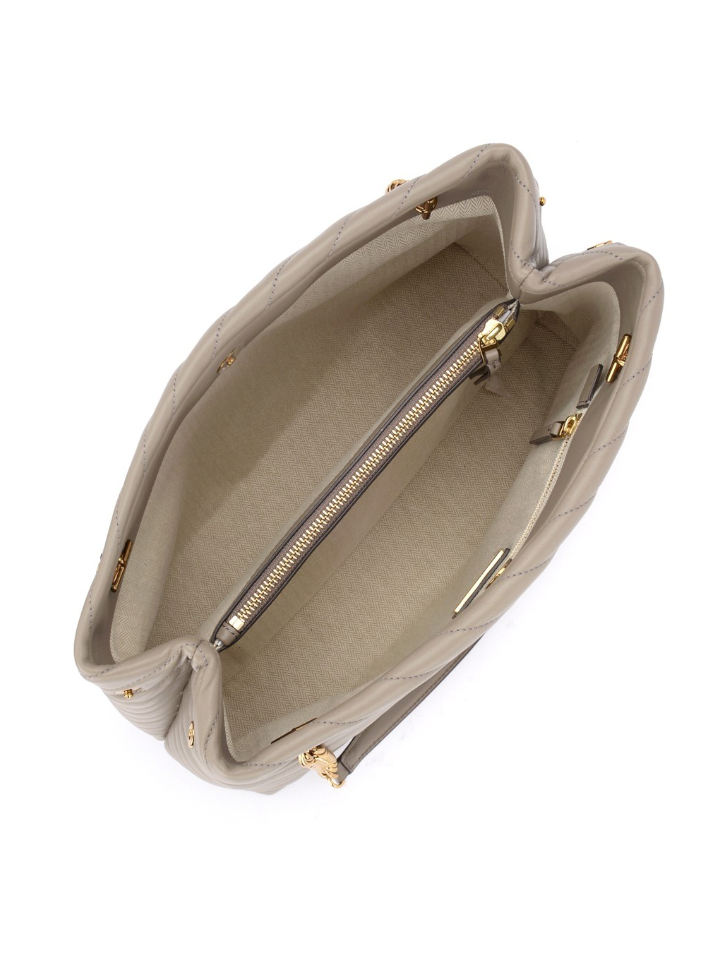 Tory Burch 56757 Kira Chevron Tote Bag Gray Heron