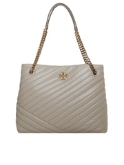 Tory Burch 56757 Kira Chevron Tote Bag Gray Heron