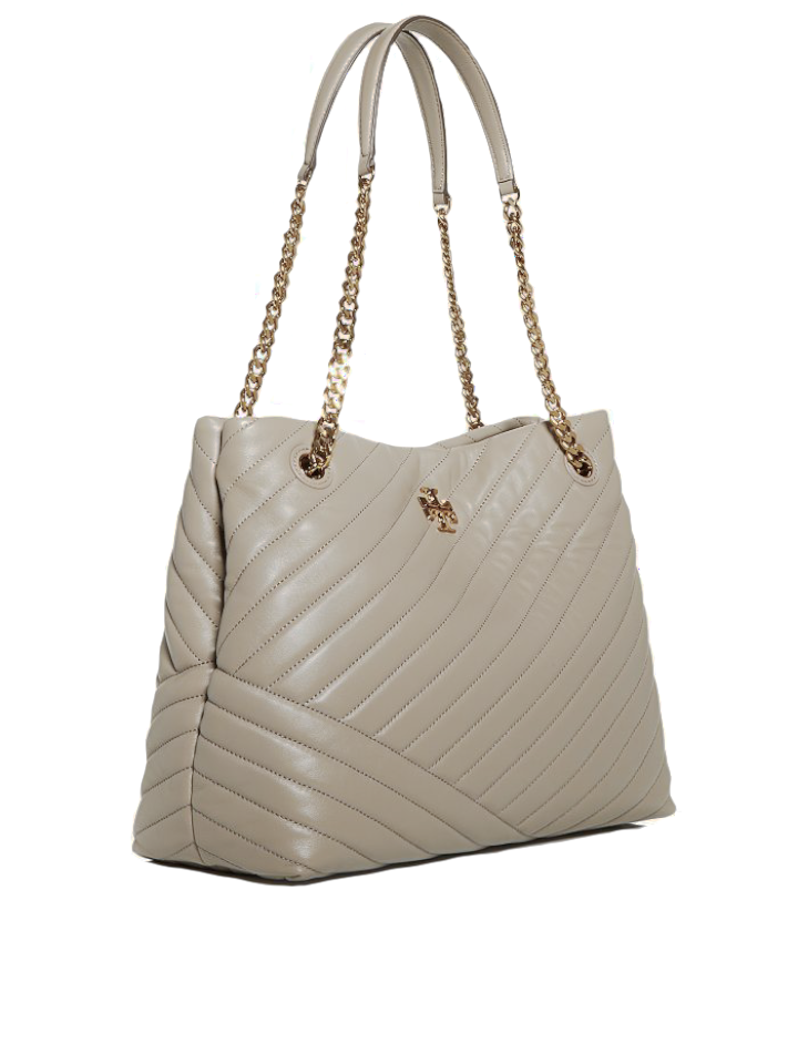 Tory Burch 56757 Kira Chevron Tote Bag Gray Heron