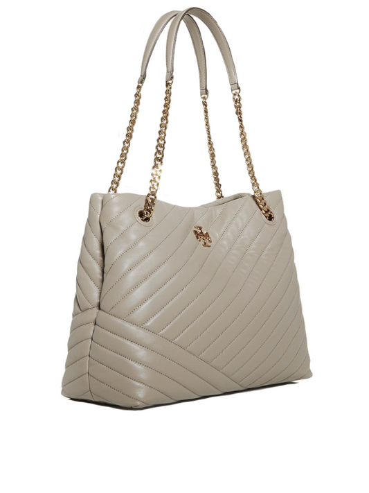 Tory Burch 56757 Kira Chevron Tote Bag Gray Heron