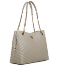 Tory Burch 56757 Kira Chevron Tote Bag Gray Heron