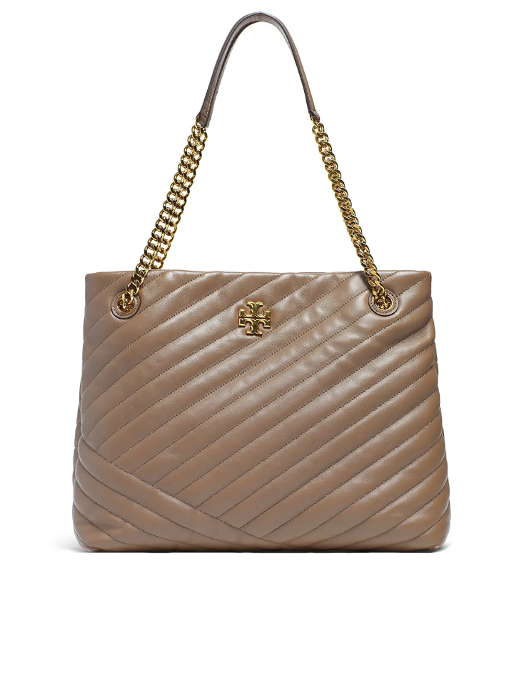 Tory burch kira chevron tote taupe new arrivals