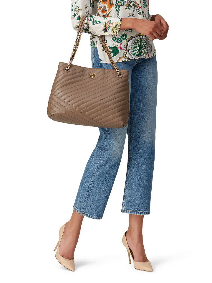 Tory Burch 56757 Kira Chevron Tote Classic Taupe