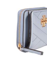 Tory Burch 56820 Kira Chevron Bi-Fold Wallet Cloud Blue/Rolled Brass