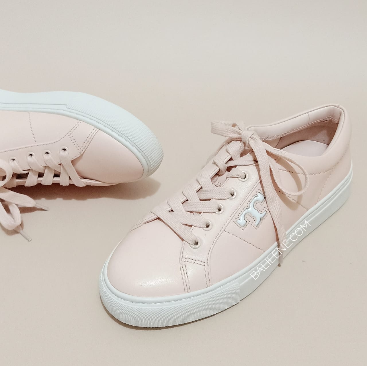 Tory Burch 57024 Amalia Sneakers Calf Leather Ballet Pink Size 7
