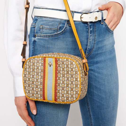 Tory Burch 57743 Gemini Ink Canvas Mini Bag Daylily