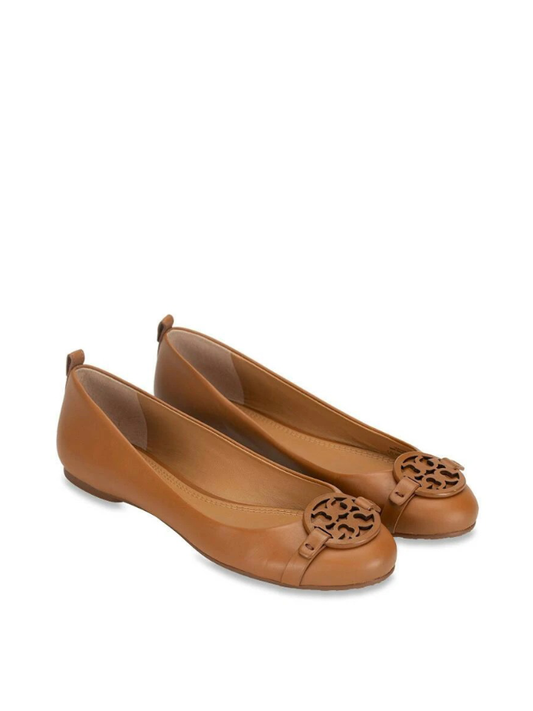 Tory Burch 57984 Gabriel Ballet Flat Veg Napa Leather Royal Tan