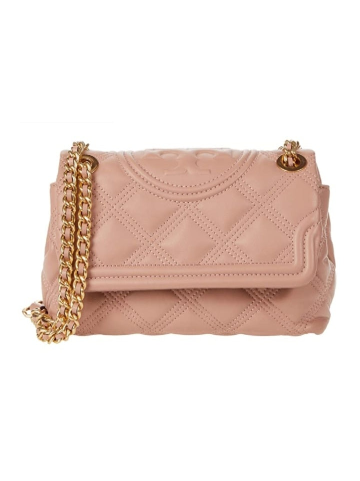 Tory Burch Soft Fleming Small Convertible Leather Shoulder Bag Pink Plie