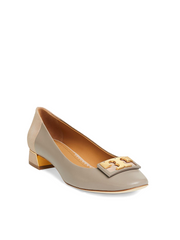 Tory Burch 58320 Gigi 20mm Rounded-Toe Flat Gray Heron