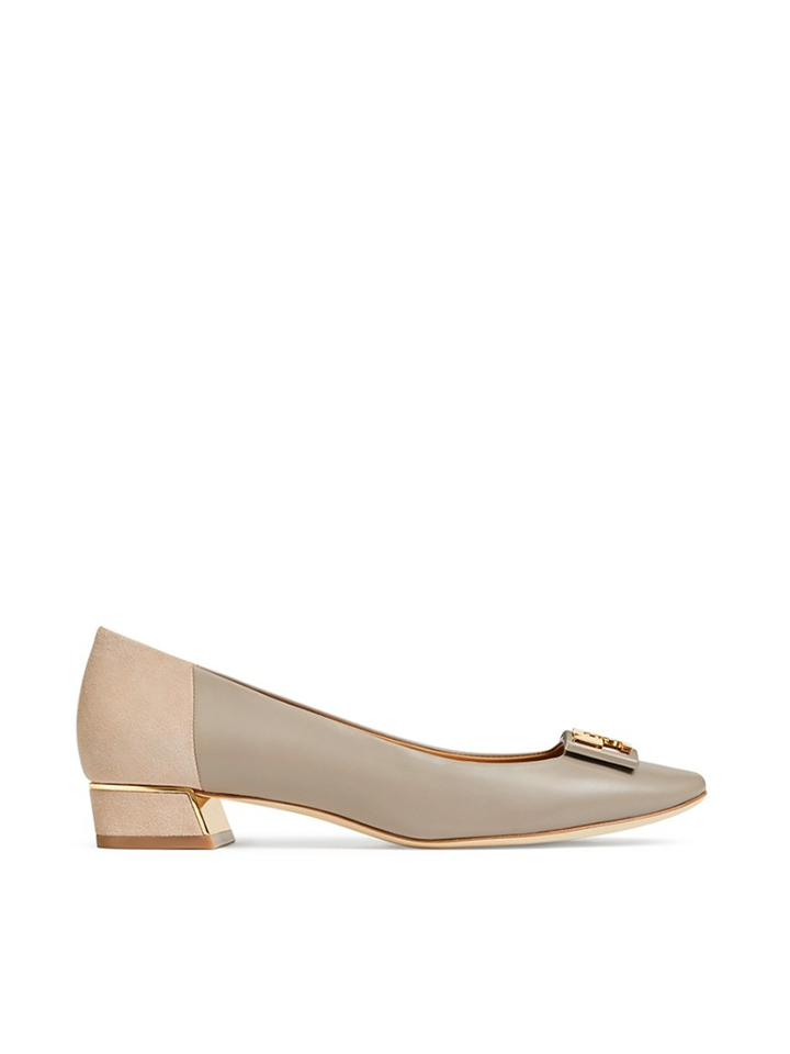 Tory Burch 58320 Gigi 20mm Rounded-Toe Flat Gray Heron