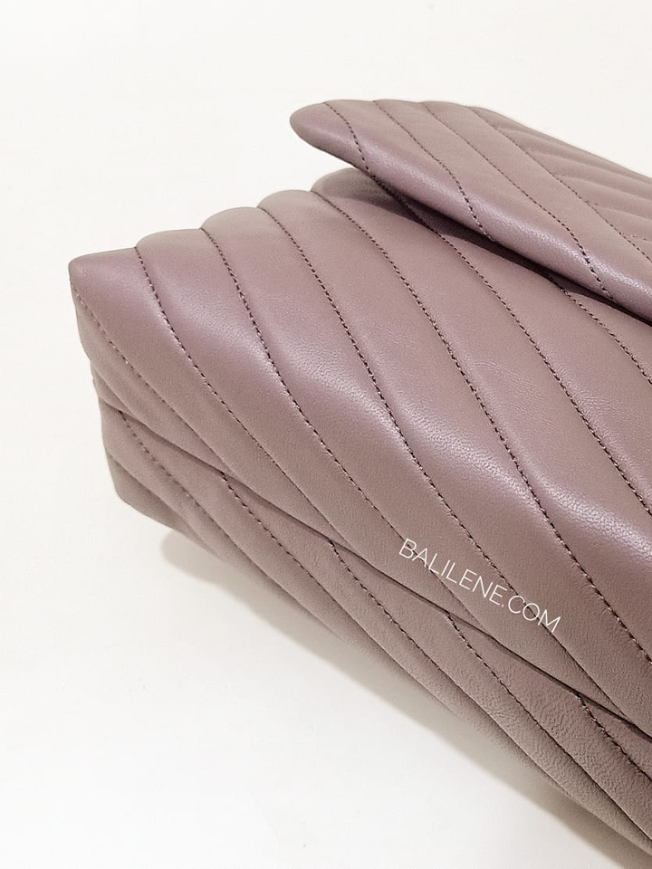 Tory Burch 58465 Kira Chevron Convertible Shoulder Bag Classic Taupe