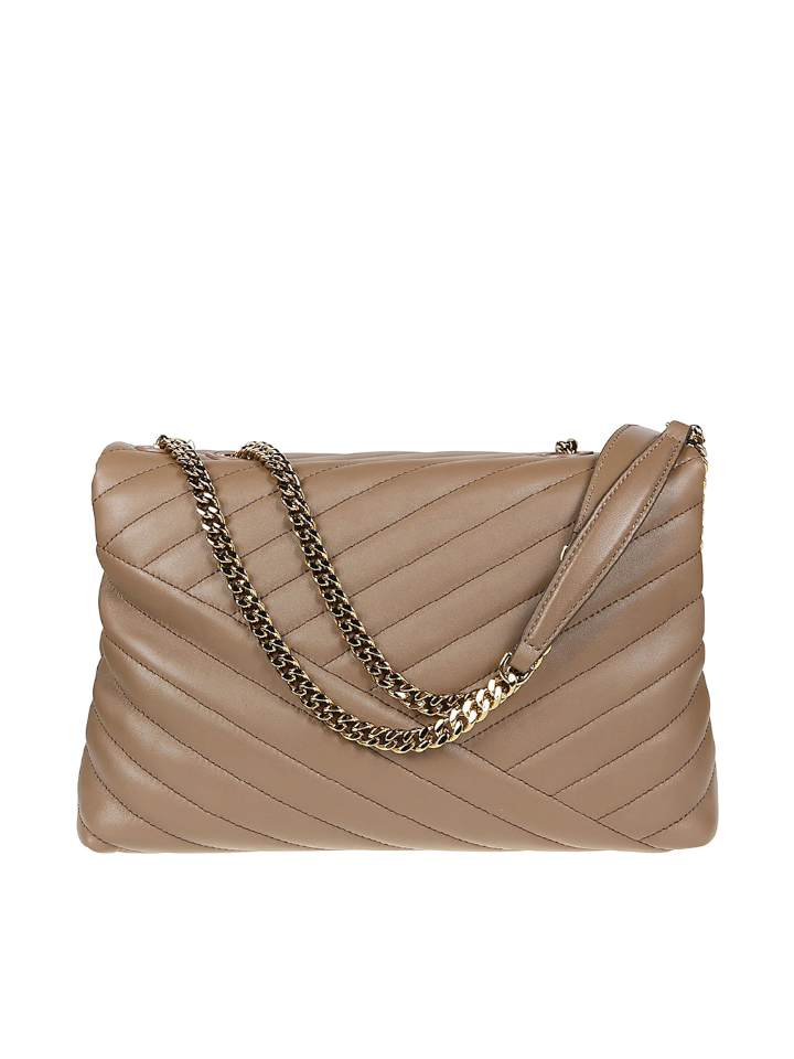 Tory Burch 58465 Kira Chevron Convertible Shoulder Bag Classic Taupe