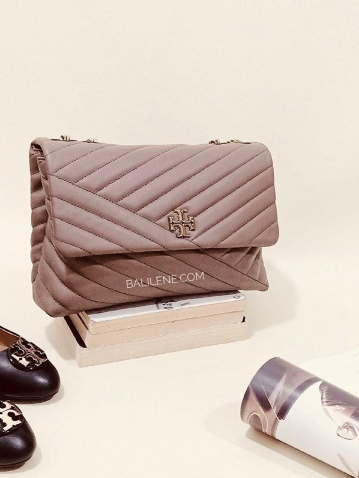 Tory Burch 58465 Kira Chevron Convertible Shoulder Bag Classic Taupe