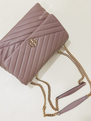 Tory Burch 58465 Kira Chevron Convertible Shoulder Bag Classic Taupe