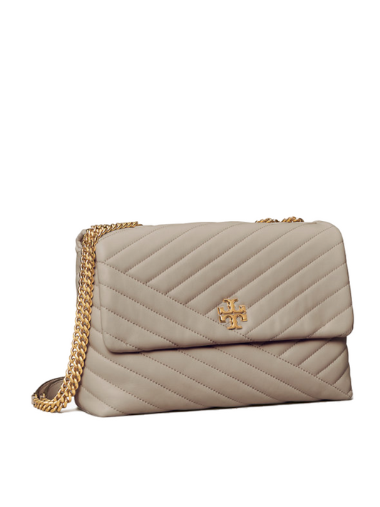 Tory Burch 58465 Kira Chevron Convertible Shoulder Bag Gray Heron