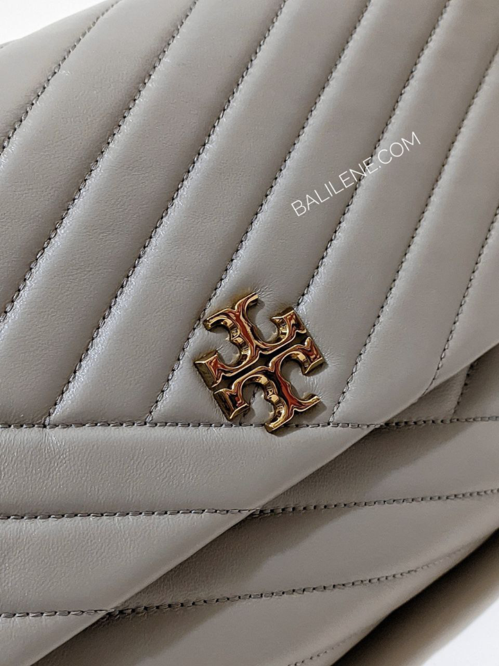 Tory Burch 58465 Kira Chevron Convertible Shoulder Bag Gray Heron