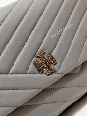 Tory Burch 58465 Kira Chevron Convertible Shoulder Bag Gray Heron