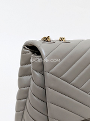 Tory Burch 58465 Kira Chevron Convertible Shoulder Bag Gray Heron