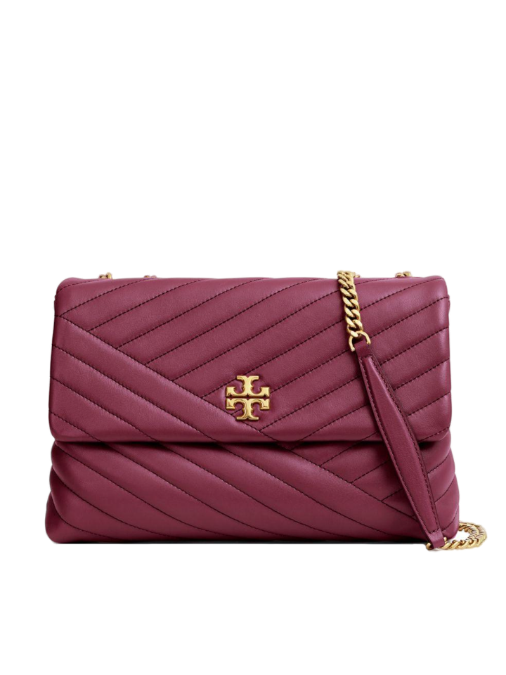 Tory Burch 58465 Kira Chevron Convertible Shoulder Bag Imperial Garnet