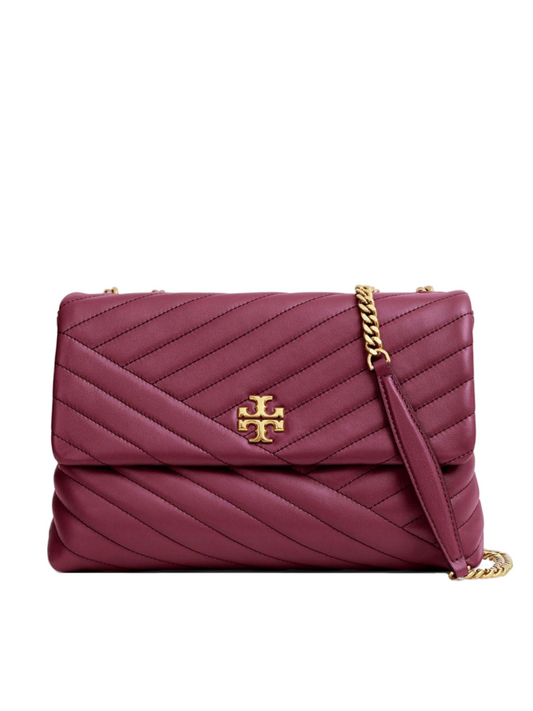 Tory Burch 58465 Kira Chevron Convertible Shoulder Bag Imperial Garnet