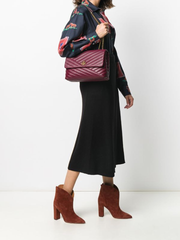 Tory Burch 58465 Kira Chevron Convertible Shoulder Bag Imperial Garnet